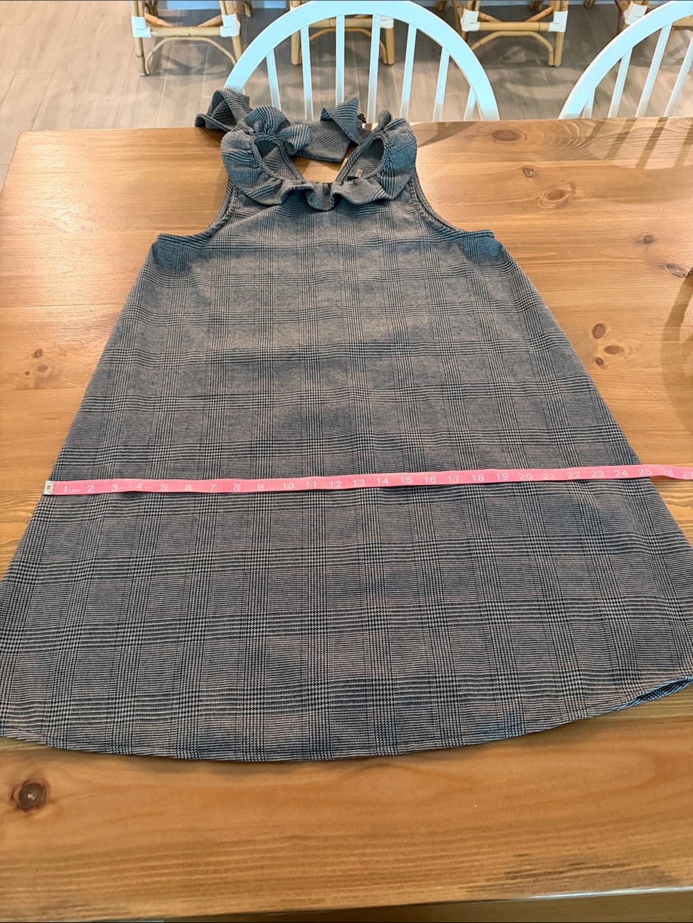 DO+BE Tuckernuck Blythe Dress Gray Plaid Bow Back Swing Mini  Size M - Picture 15 of 16